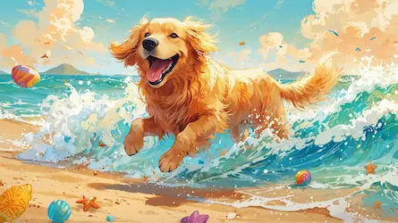 Przygody pieska Maxa na plaży 