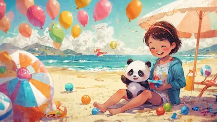 Historia Andzi Pandzi i przyjaciół na plaży